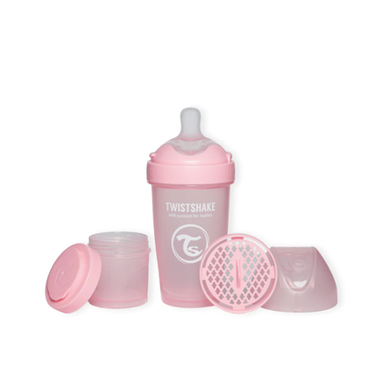 Mamadera Twistshake Double Pro 260ml Rosado Pastel