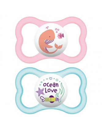 2 Chupetes Air 6 Meses + Rosado Y Celeste