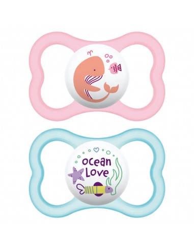 2 Chupetes Air 6 Meses + Rosado Y Celeste