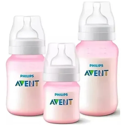 NUEVA! ANTI-COLIC SET TRIPLE PACK PINk