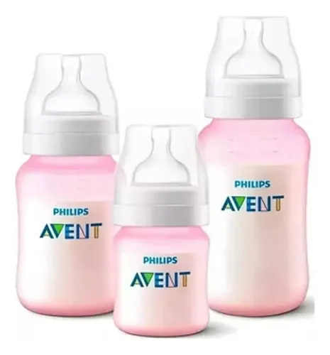 NUEVA! ANTI-COLIC SET TRIPLE PACK PINk