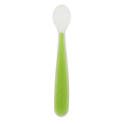 Cuchara de silicona extra suave verde