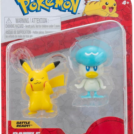 POKEMON  FIGURA PACK DE 2 QUAXLY Y PIKACHU