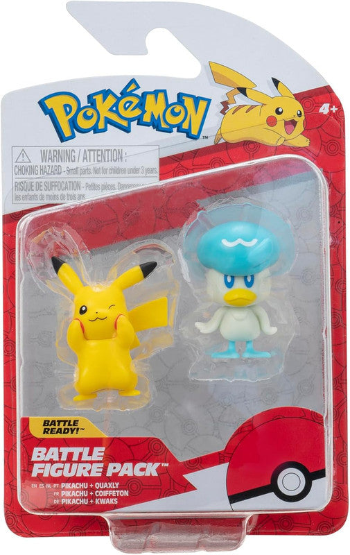 POKEMON  FIGURA PACK DE 2 QUAXLY Y PIKACHU