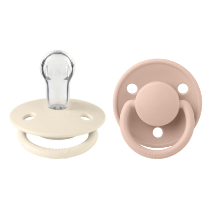 PACK 2 CHUPETES BIBS SILICONA 0-6 MESES IVORY/BLUSH