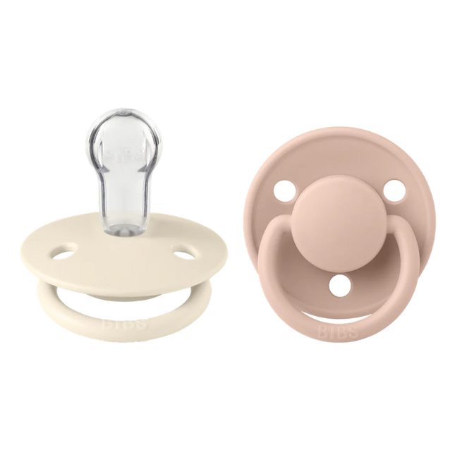 PACK 2 CHUPETES BIBS SILICONA 0-6 MESES IVORY/BLUSH