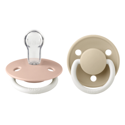 PACK 2 CHUPETES BIBS SILICONA 0-6 MESES BLUSH GLOW/VANILLA GLOW