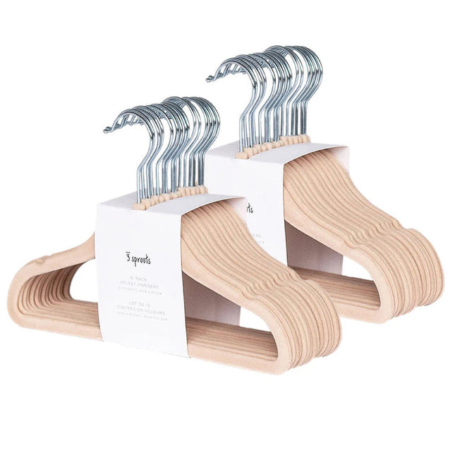 Colgadores Antideslizantes De Terciopelo Avellana (Set de 30)