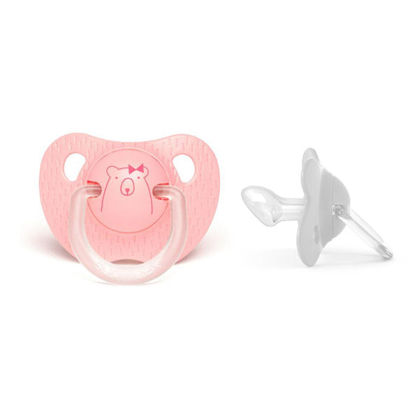 CHUPETE EVOLUTION ANATOMICO SIL. 0/6M OSO ROSADO