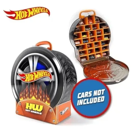 HOT WHEELS CAJA  METALICA PORTAUTOS REDONDO 18 AUTOS