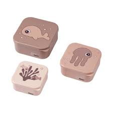 Set 3 cajas para snack, Sea friends rosa