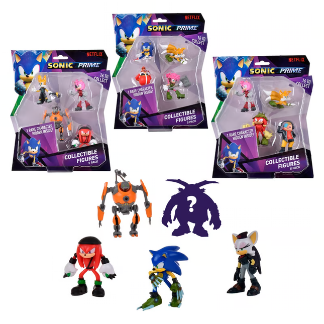 PACK 5 FIGURAS SONIC DE 7 CMS