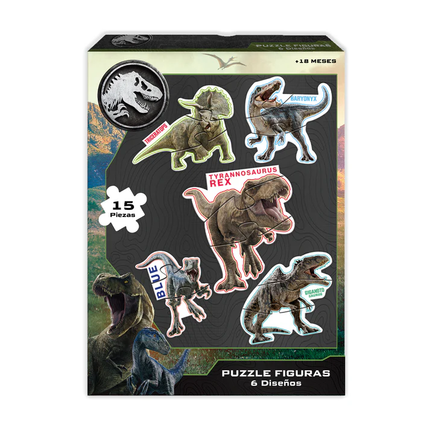 PUZZLES 5 PERSONAJES 15PCS JURASSIC WORLD