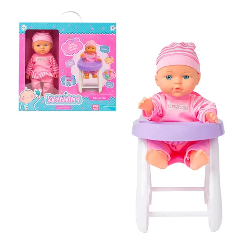 MUÑECAS BABYDOLL BOSTECITOS 30 cm con Silla de Comer
