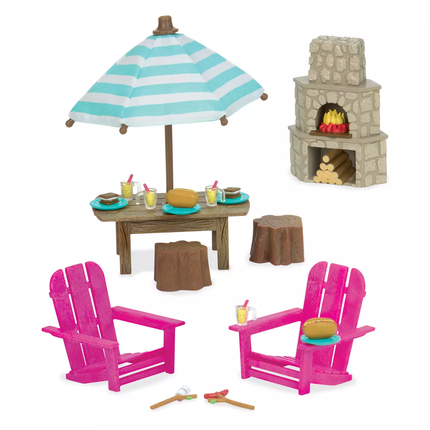 BA Woodzeez Patio Set y Outdoor Fireplace 6170