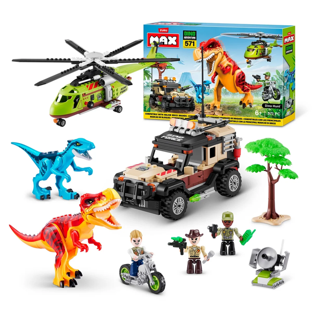 SET 571 BLOQUES MAS DINO ESCAPE EN CAJA DE ZURU