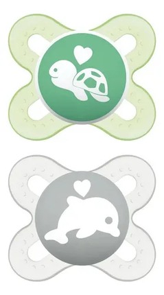 2 CHUPETES SILICONA  START 0 MESES + VERDE