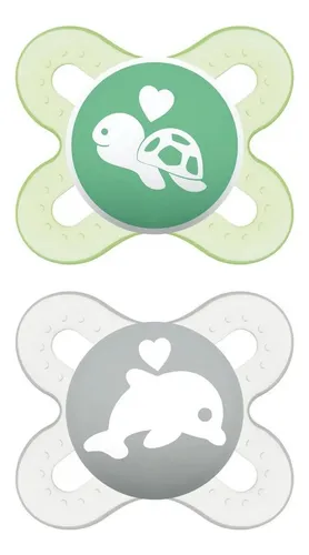 2 CHUPETES SILICONA  START 0 MESES + VERDE