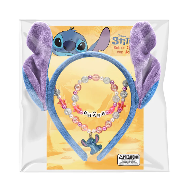 SET DE OREJAS CON JOYAS STITCH
