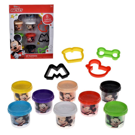 SET DE MASAS DISNEY CON  8 TARROS DE 28 GRS Y 4 CORTADORES - MICKEY