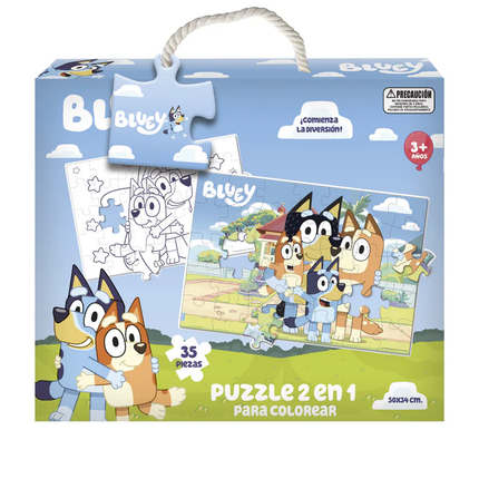 PUZZLE 35 PIEZAS 2 EN 1 PARA COLOREAR  BLUEY