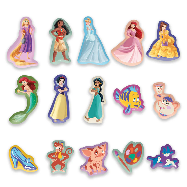 JUEGO DE MADERA MAGNETICOS FIGURAS 15 PZAS PRINCESAS DISNEY