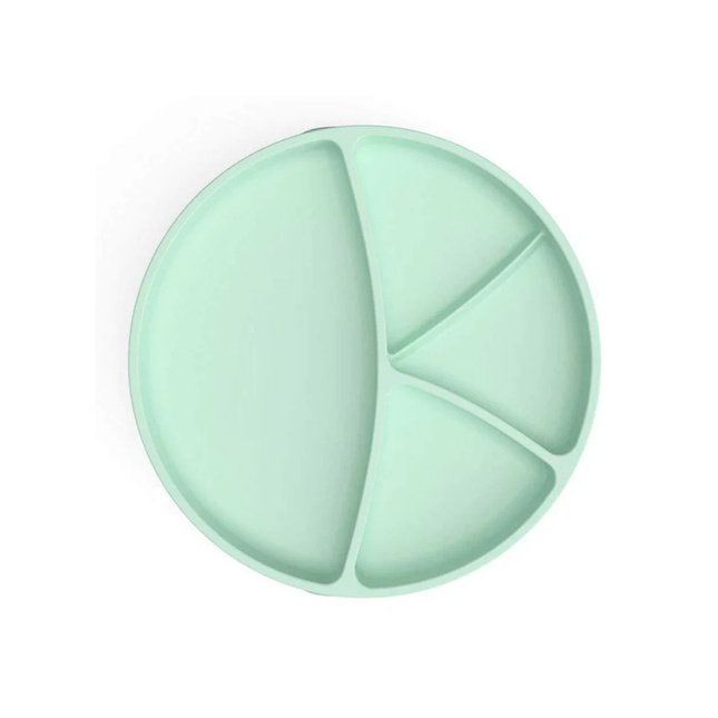 Plato De Silicona Con Ventosa Verde