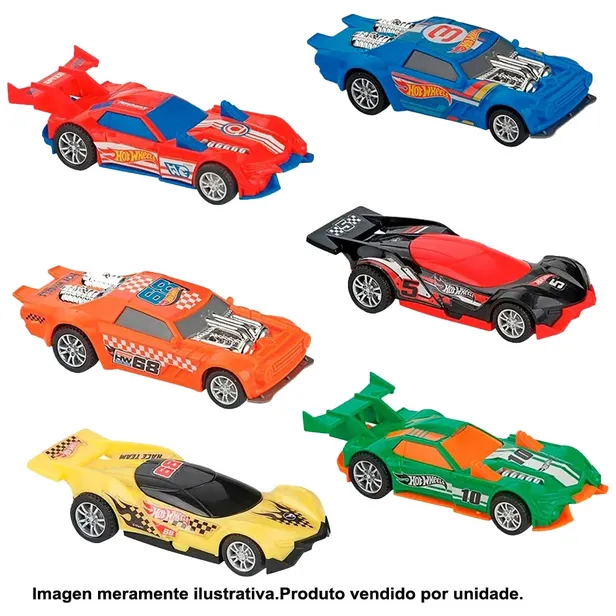 VEHICULOS PULLBACK HOT WHEELS FAST RACER 13CM WINDOW BOX ASSORTED 6