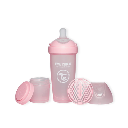 Mamadera Twistshake Double Pro 330ml Rosado Pastel