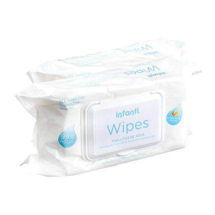 TOALLITA HUMEDA WATER WIPES PACK 2X80 UN CT