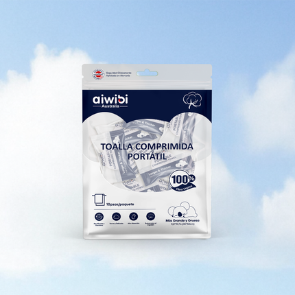 Paquete Toalla Comprimida portatil  10 Unidades