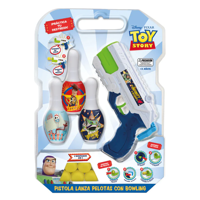 PISTOTLA LANZA PELOTAS C/ BOWLING TOY STORY DISNEY