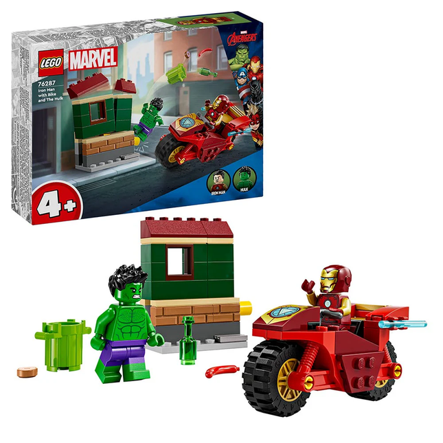 LEGO SUPER HEROES IRON MAN CON MOTO Y HULK