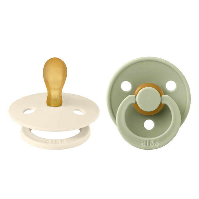 Chupete Bibs Colour Simétrico x2  Talla 1 (0 - 6 meses) Ivory & Sage