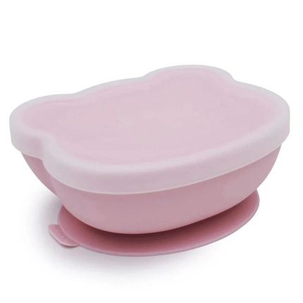 Bowl Oso con ventosa y tapa, Rosa viejo