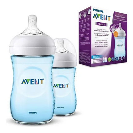 Set 2 Mamaderas Natural 260 ml Blue