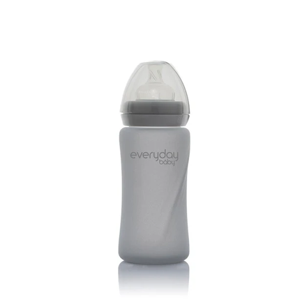 Mamadera De Vidrio Healthy 240 ml Gris