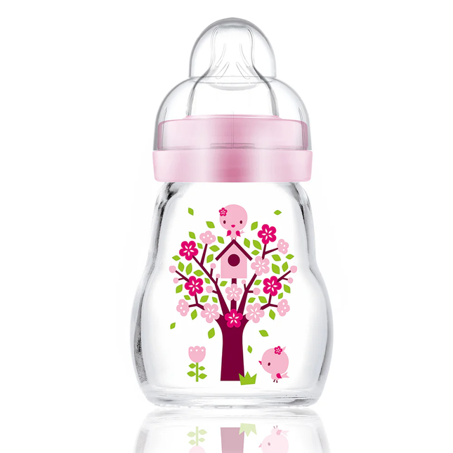 Mamadera 170 Ml Vidrio Rosado