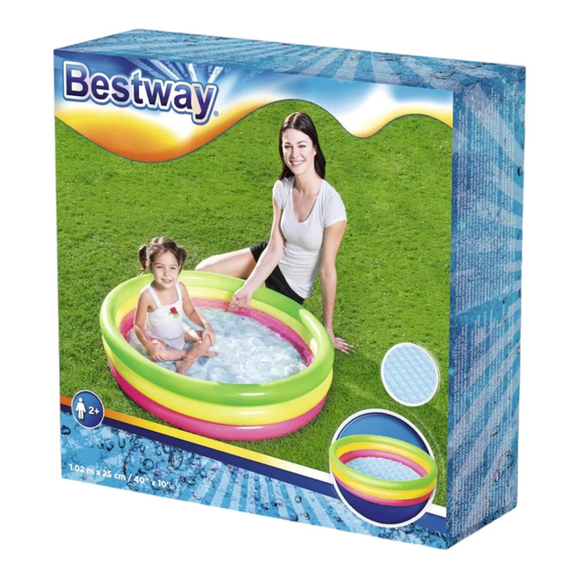 Piscina Inflable 3 anillos Multicolor 102 x 25 cm