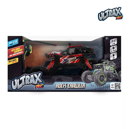 Auto RC escala 1:14 con luces y batería recargable.