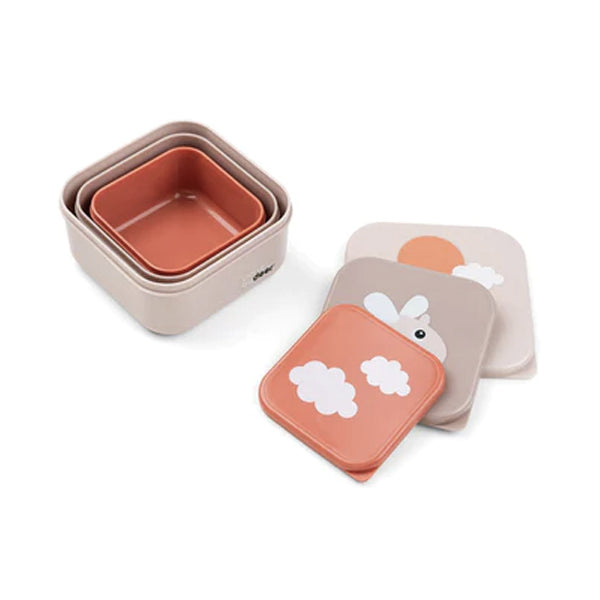 Set de 3 cajas para snack Nube Beige-Rosa