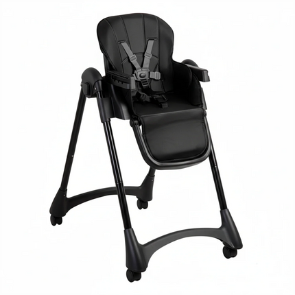 Silla de Comer Bebe Reclinable Plegable Easy Eat Negro