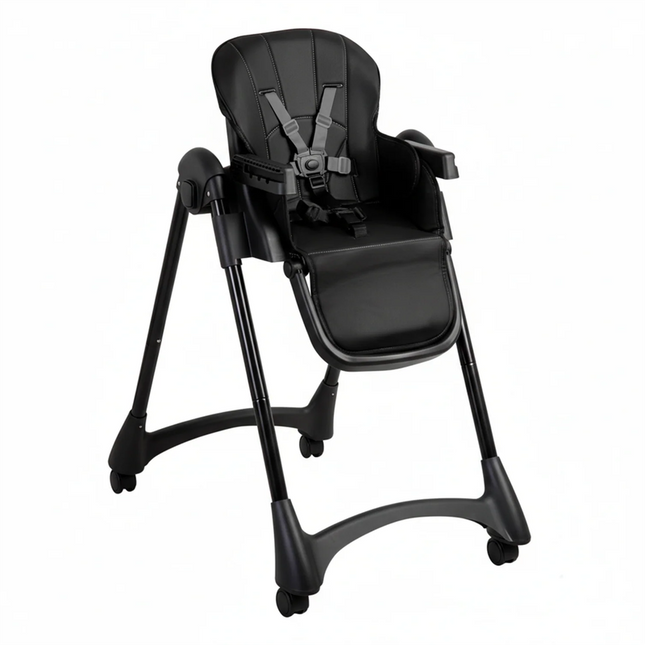 Silla de Comer Bebe Reclinable Plegable Easy Eat Negro
