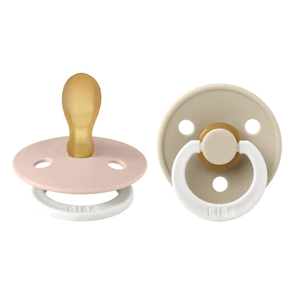 Chupete Bibs Colour Simétrico x2  Talla 1 (0 - 6 meses) Blush & Vanilla Glow Night