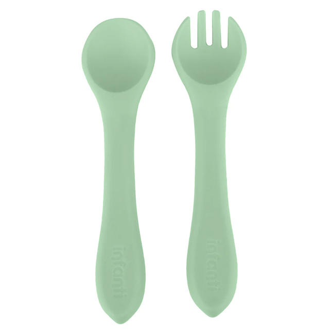 SET CUCHARA Y TENEDOR VERDE