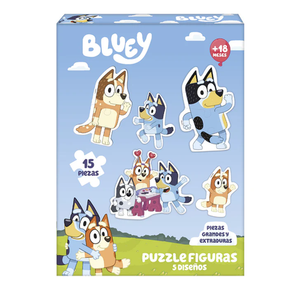 PUZZLES 5 PERSONAJES 15PCS BLUEY