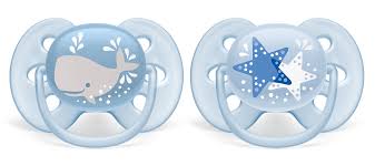 NUEVO! Chupete Ultra Soft Estrella/Ballena  6-18m deco, 2 unidades