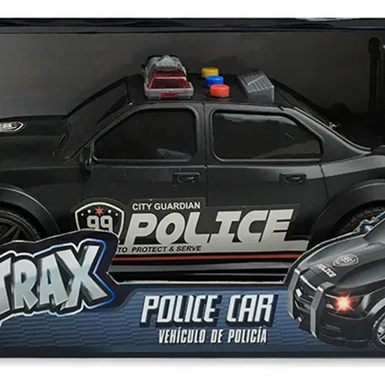 Auto de policia 
Coche de policía de fricción 
 Con luz y sonido 
 Maletero trasero abatible