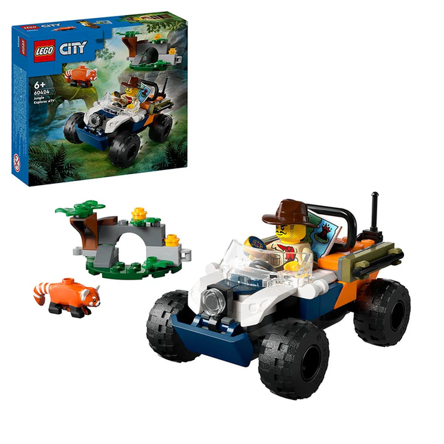 LEGO CITY EXPLORADORES DE LA JUNGLA: AUTO TODOTERRENO Y MISIÓN DEL PANDA ROJO