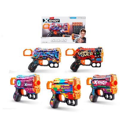 LANZA DARDOS MENACE SKINS CON 8 DARDOS X-SHOT